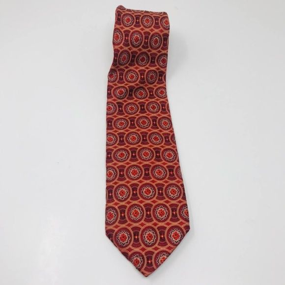 Ermenegildo Zegna Other - Ermenegildo Zenga Mens 100% Silk Orange Red Tie